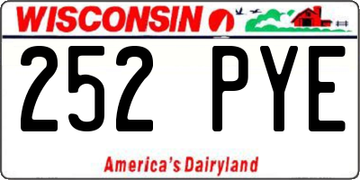 WI license plate 252PYE
