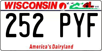 WI license plate 252PYF