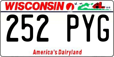 WI license plate 252PYG