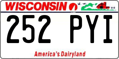 WI license plate 252PYI
