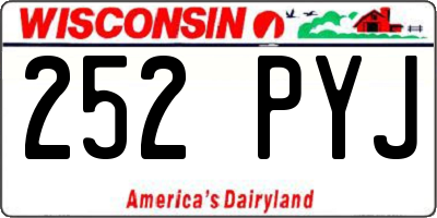 WI license plate 252PYJ