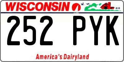 WI license plate 252PYK
