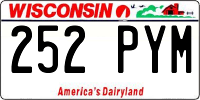 WI license plate 252PYM