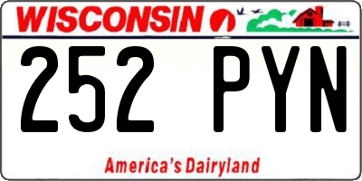 WI license plate 252PYN