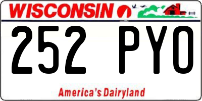 WI license plate 252PYO
