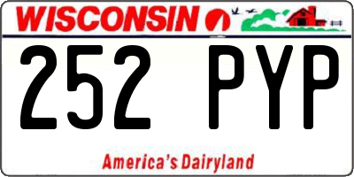 WI license plate 252PYP