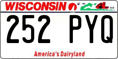 WI license plate 252PYQ
