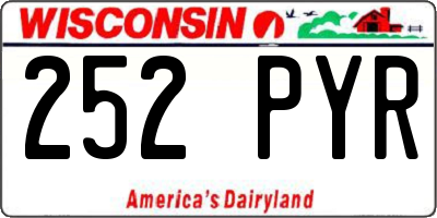 WI license plate 252PYR