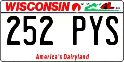 WI license plate 252PYS