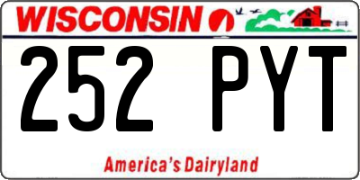 WI license plate 252PYT
