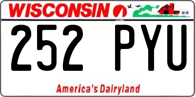 WI license plate 252PYU