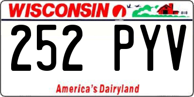 WI license plate 252PYV