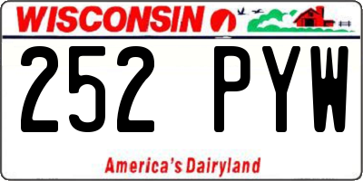 WI license plate 252PYW