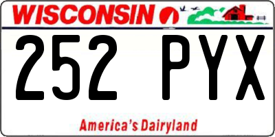 WI license plate 252PYX