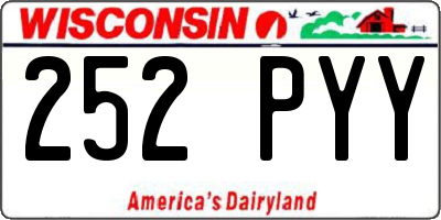 WI license plate 252PYY