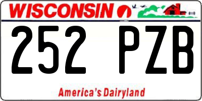 WI license plate 252PZB
