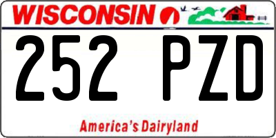 WI license plate 252PZD