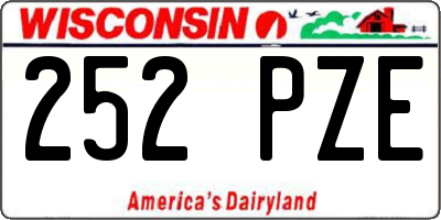 WI license plate 252PZE