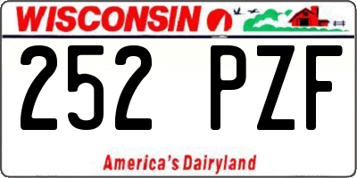 WI license plate 252PZF