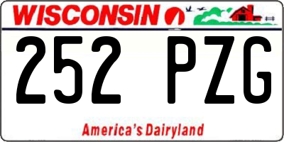 WI license plate 252PZG