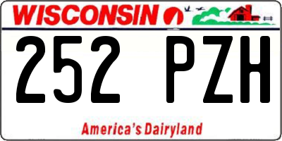 WI license plate 252PZH