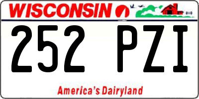 WI license plate 252PZI