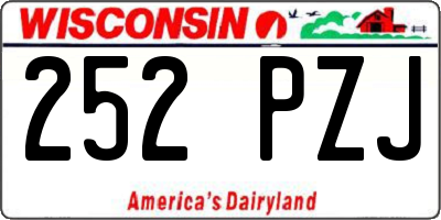 WI license plate 252PZJ
