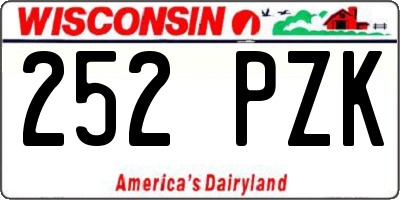 WI license plate 252PZK