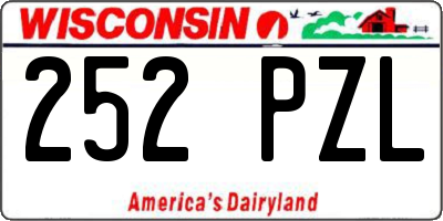WI license plate 252PZL