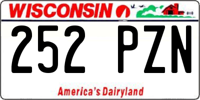 WI license plate 252PZN