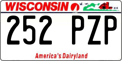 WI license plate 252PZP