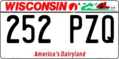 WI license plate 252PZQ