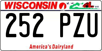 WI license plate 252PZU