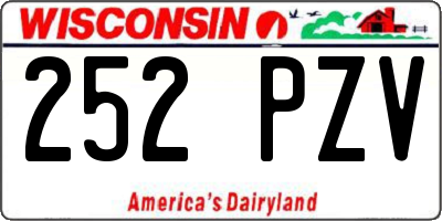 WI license plate 252PZV