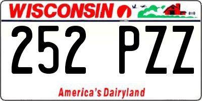 WI license plate 252PZZ
