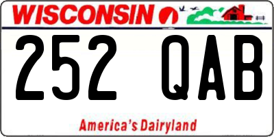 WI license plate 252QAB