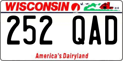 WI license plate 252QAD