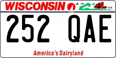 WI license plate 252QAE