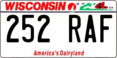 WI license plate 252RAF