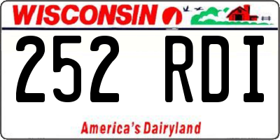 WI license plate 252RDI