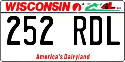 WI license plate 252RDL
