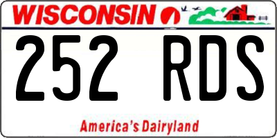 WI license plate 252RDS