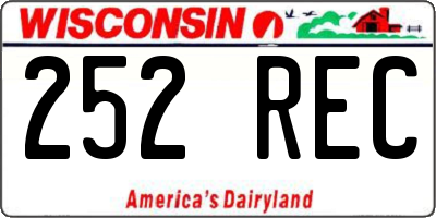 WI license plate 252REC