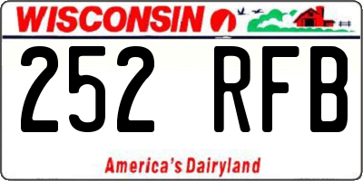 WI license plate 252RFB