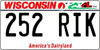 WI license plate 252RIK