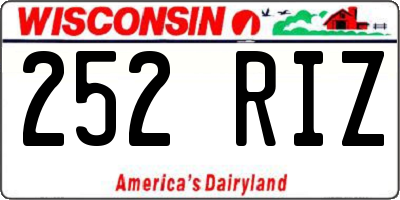 WI license plate 252RIZ