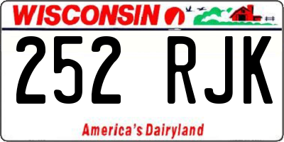 WI license plate 252RJK