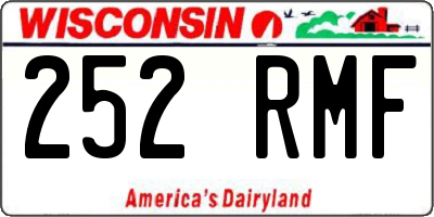 WI license plate 252RMF