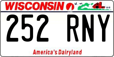 WI license plate 252RNY