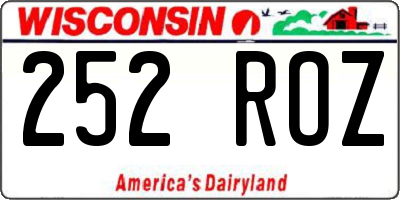 WI license plate 252ROZ